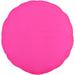 Bright neon pink round mylar balloon with a slightly puffy, inflated appearance and subtle seams visible along the edges.