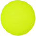 Bright neon yellow round mylar balloon with a slightly wrinkled matte finish surface.
