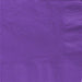 Bright purple paper napkins with ribbed texture edges arranged in a square display showing the folded stack composition.