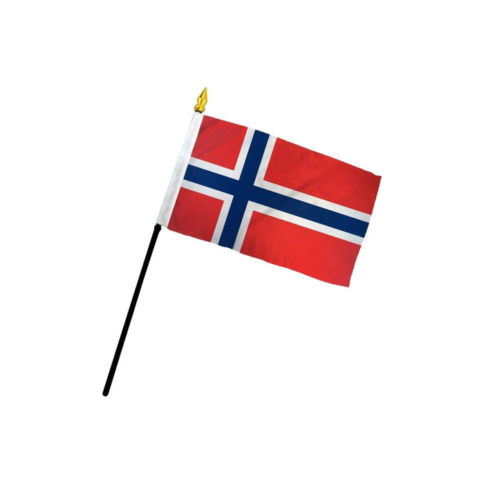 Norway Flag with Stick 4"x6" | 1ct
