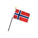 Norway Flag with Stick 4"x6" | 1ct
