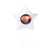 White star-shaped balloon with an eagle logo on a white background