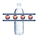 Clear plastic water bottle wrapped with navy and orange Olathe East Hawks school logo band featuring four hawk head emblems and repeated text around the middle.
