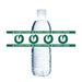 Clear plastic water bottle with green and white Olympus Titans logo bands wrapped around the middle section horizontally.