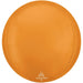Orbz Vibrant Orange Balloon, 15" | 1 ct Bright orange spherical foil balloon with vertical seam lines and Anagram brand logo at bottom.