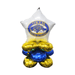 Inflatable star-shaped balloon with Orem High School logo on a white background