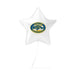 White star-shaped mylar balloon featuring the Orem High School logo with a blue and gold oval emblem and bear mascot.