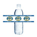 Water bottle wrapped with blue and gold Orem High School Tigers label band featuring three school logos and repeated text around the bottle.