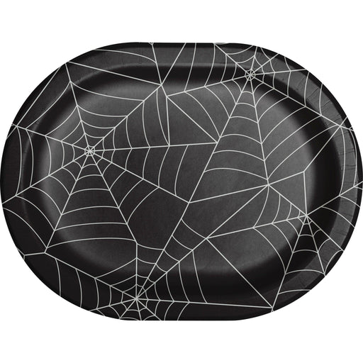 Spider Web Paper Oval Plates | 8 ct
