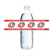 Clear plastic water bottle wrapped with red and black Owyhee Storm logo bands and text repeated around the middle section.