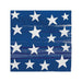 Blue painted wooden plank design napkins with white stars arranged in rows, patriotic tableware for beverages.