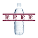 A plastic water bottle with a clear cylindrical body and white cap, wrapped with a burgundy and white label band featuring the "PL" monogram and "Papillion La Vista Monarchs" text repeated across it.
