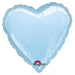 Light blue heart-shaped mylar balloon with a shiny metallic finish and scalloped edges, featuring the Anagram brand logo at the bottom.
