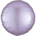Round mylar balloon in pastel lilac with a satin finish and subtle radial seams throughout.