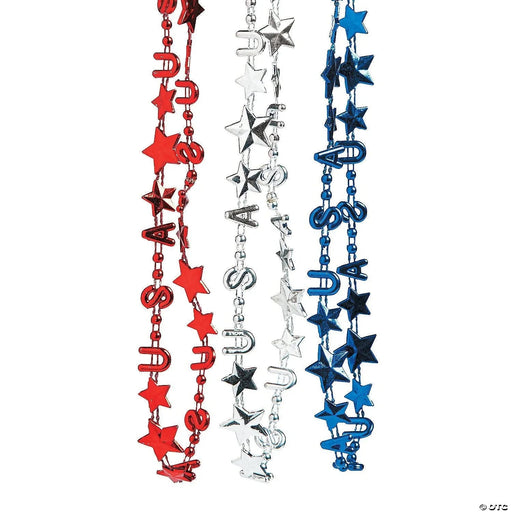 Patriotic USA Bead Necklaces  | 48ct