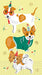 Illustrated paper napkins featuring three cartoon dogs in party attire on a yellow background with paw prints and confetti, 16 count pack.