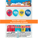 Paw Patrol 8-count latex balloon pack featuring four different colors: red, cyan, yellow, and dark blue, each printed with the Paw Patrol shield logo.