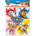 Paw Patrol loot bag package featuring eight colorful bags with cartoon dog characters in red, blue, pink, and yellow designs and the PAW Patrol logo shield.