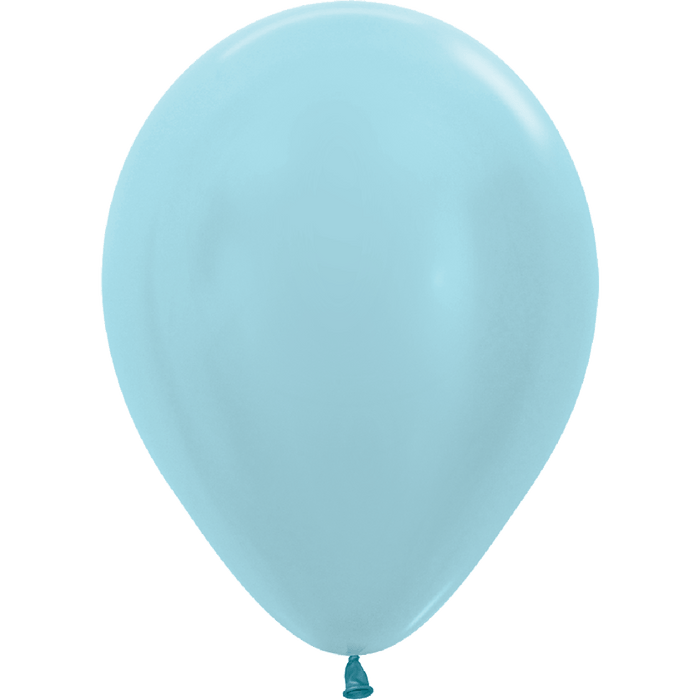 Pearl Blue Latex Balloon w/ Helium & Hi-Float, 11" | 1 ct