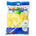 Package of 50 pearl ivory 12-inch round latex balloons with colorful stars and confetti design on the blue and white packaging.