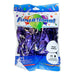 Package of 50 pearl purple 12-inch round latex balloons with colorful party-themed graphics and blue packaging.