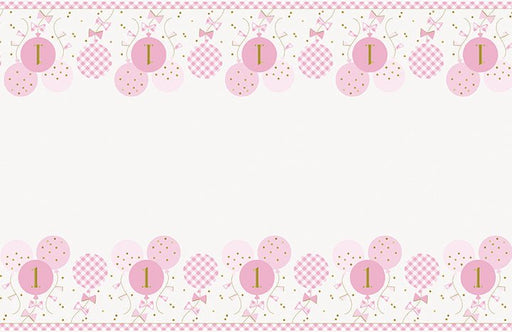 Pink Gingham Plastic Tablecover | 1ct