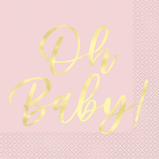 Pink Oh Baby Lunch Napkins | 16ct