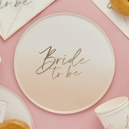 Pink Ombre Bride To Be Paper Plates | 8ct