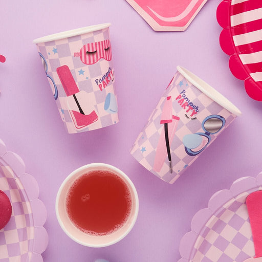 Pink Spa themed Paper Cups | 8ct