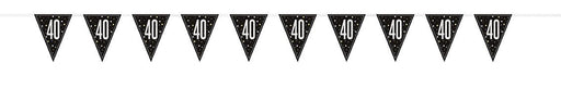 Plastic Prismatic 40th Birthday Flag Banner 9ft | 1ct