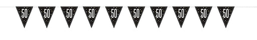 Plastic Prismatic 50th Birthday Flag Banner 9ft | 1ct