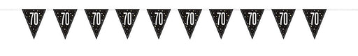 Plastic Prismatic 70th Birthday Flag Banner 9ft | 1ct