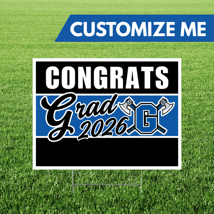 Pleasant Grove High School Name Custom Grad Yard Sign 24" x 18" | 1 ct - Zurchers