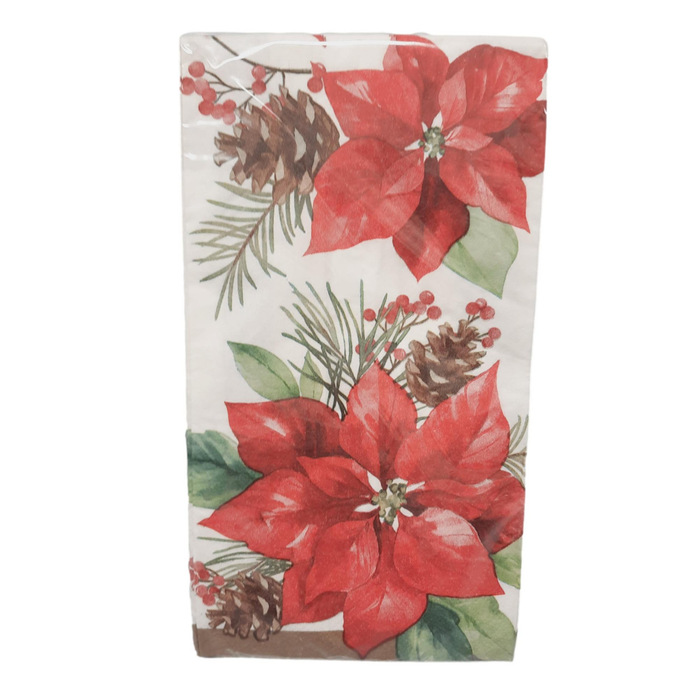 Christmas Poinsettia Perfection Paper Dinner Napkins | 16 ct