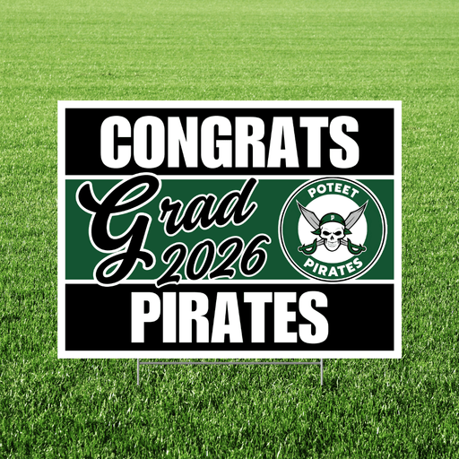 Poteet TX Grad Yard Sign 18x24" | 1ct