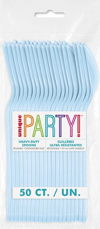Powder Blue Premium Plastic Spoons | 50ct