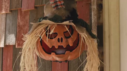 11 3/4" x 27 1/2" Hanging Pumpkin Head Plastic Halloween Decoration | 1ct