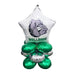 Star-shaped balloon with bulldog logo and 'Bulldogs' text on a white background