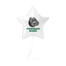 White star-shaped balloon with bulldog logo and 'Congrats NAME!' text on a white background