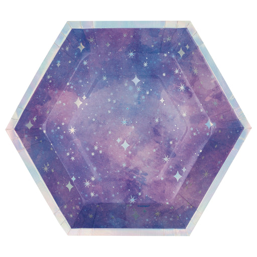 Purple Galaxy Shaped Plate 9in | 8ct