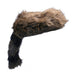 Brown and black faux fur tail accessory with realistic animal coloring and fluffy texture, designed as a wearable costume piece.
