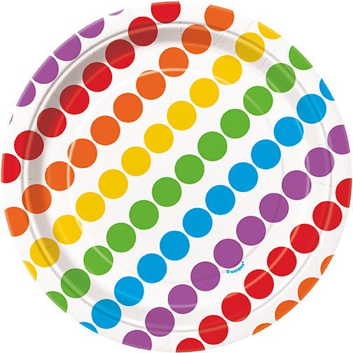 Rainbow Birthday Plate 7in | 8ct