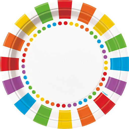 Rainbow Birthday Plate 9in | 8ct