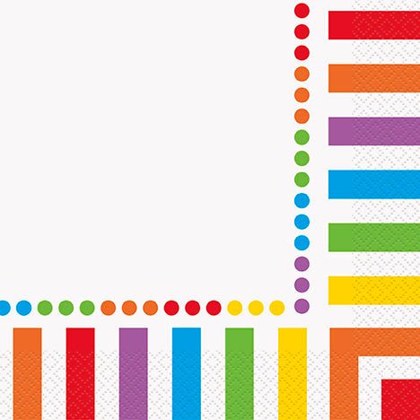 16ct Lunch Napkins Rainbow Birthday