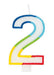 Rainbow Number 2 Candle - Party Supplies