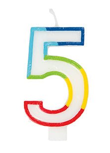 Rainbow Number 5 Candle - Party Supplies