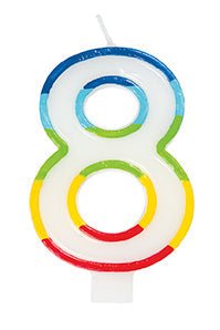 Rainbow Number 8 Candle | 1ct