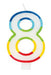 Rainbow Number 8 Candle - Party Supplies