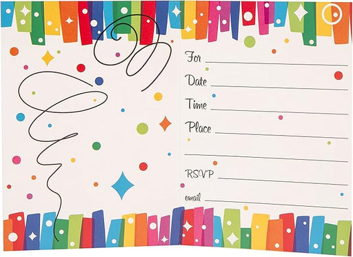 Rainbow Ribbon Birthday Invitations | 8ct
