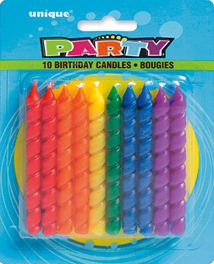 Rainbow Spiral Candle | 10ct